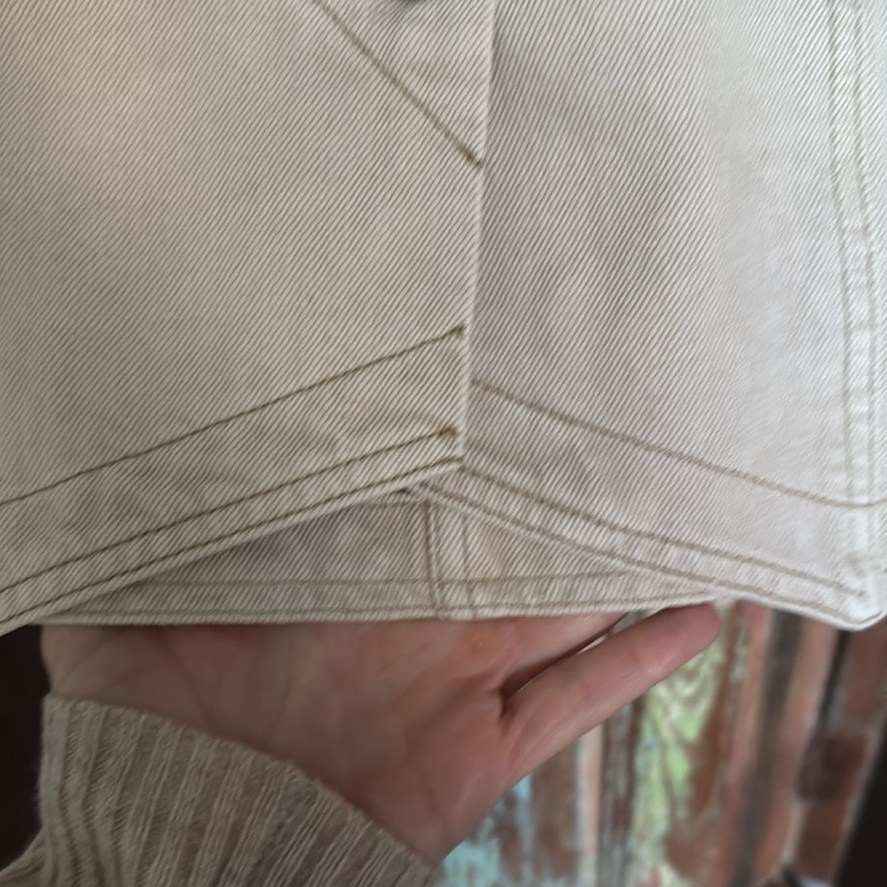 Isabel Marant Etoile Button-Front Beige Denim Ski… - image 5